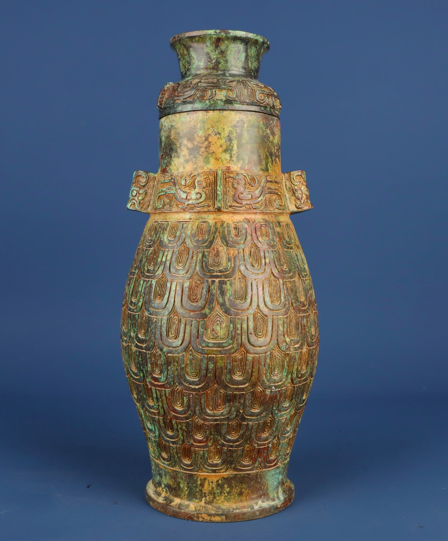 Chinese Antique Bronze High Round Bottle