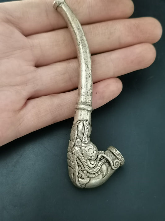 Chinese antique silver pipe