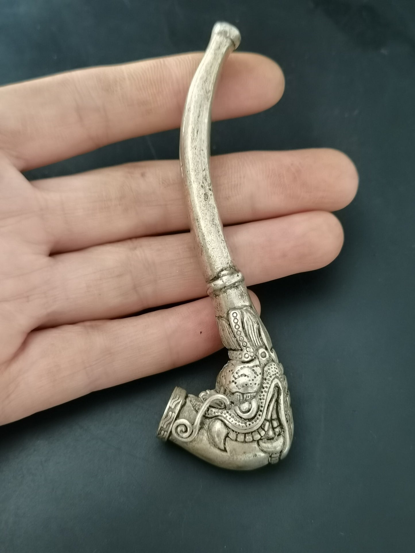 Chinese antique silver pipe