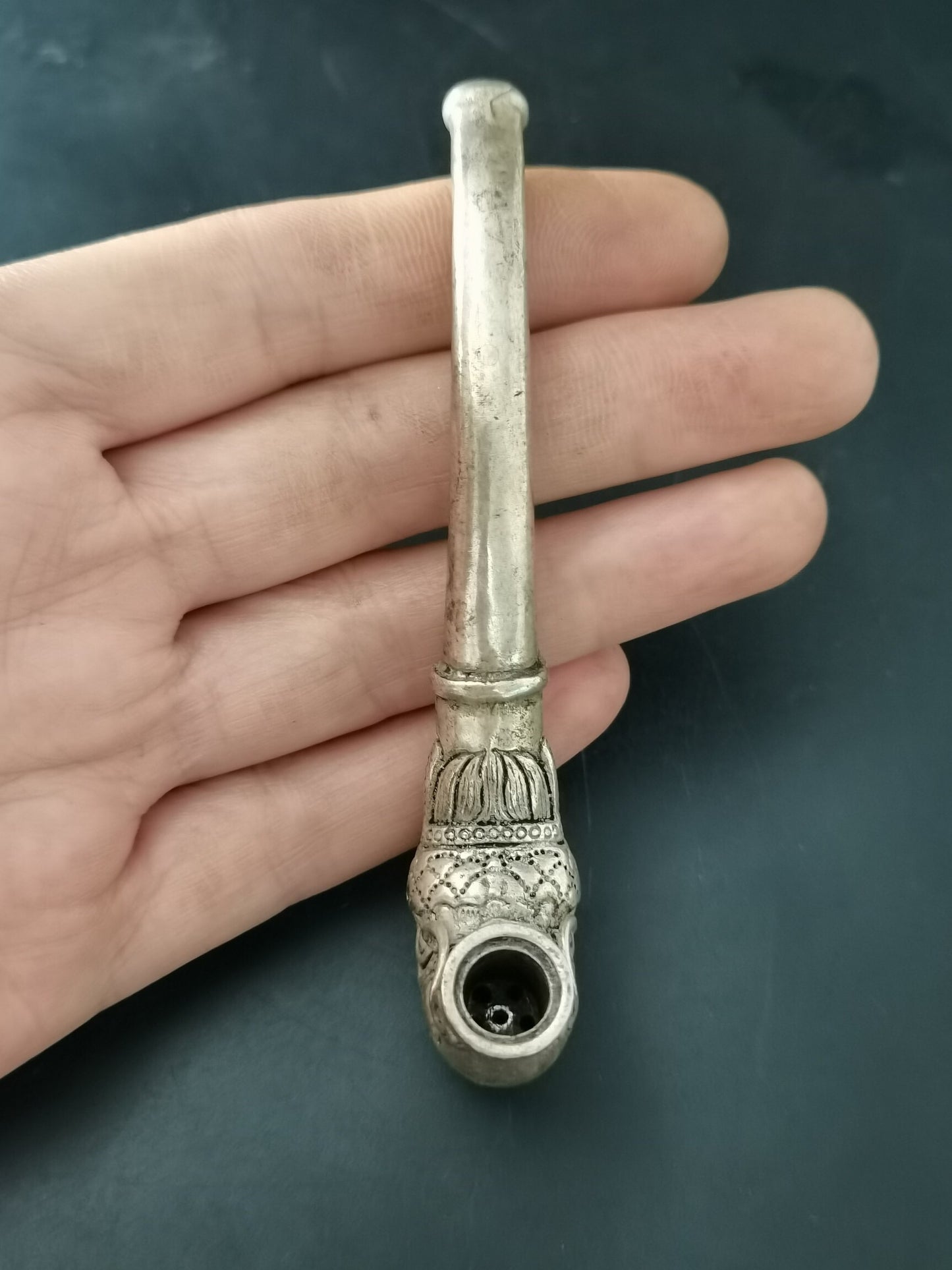 Chinese antique silver pipe