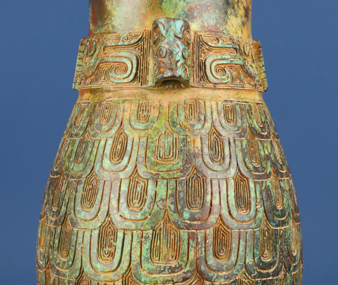 Chinese Antique Bronze High Round Bottle