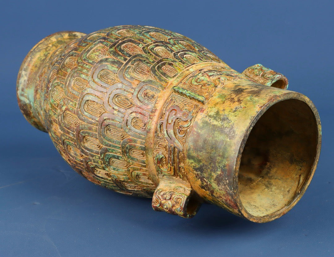 Chinese Antique Bronze High Round Bottle
