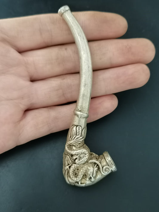 Chinese antique silver pipe