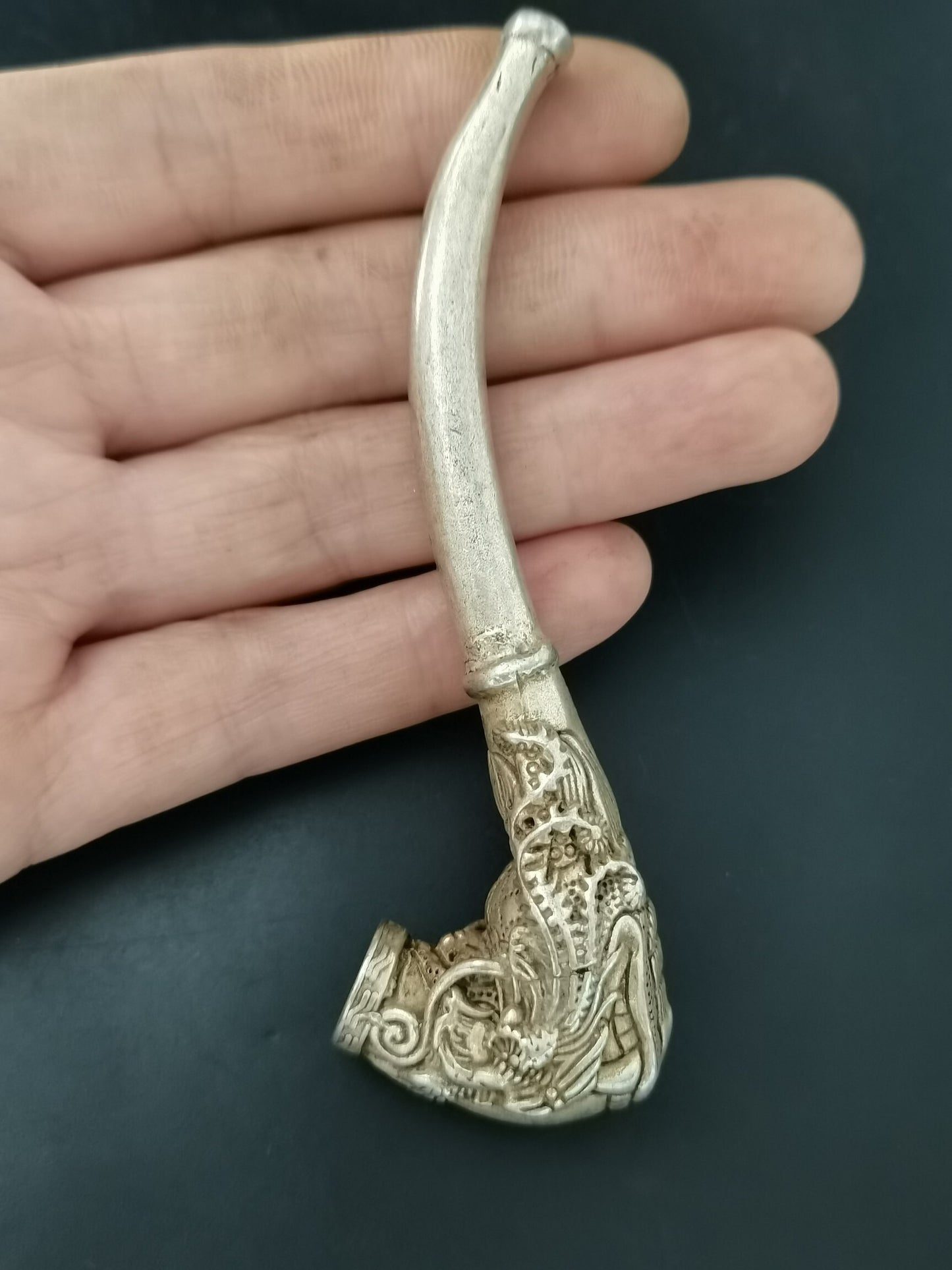 Chinese antique silver pipe