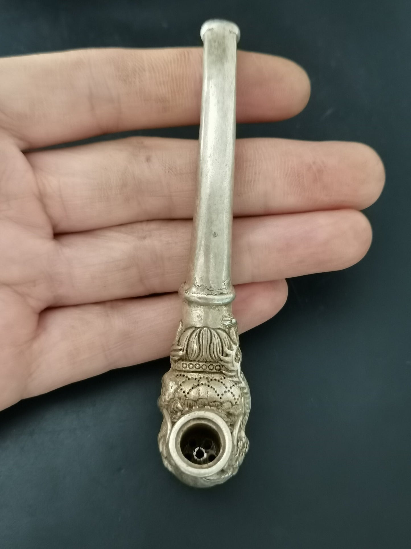 Chinese antique silver pipe