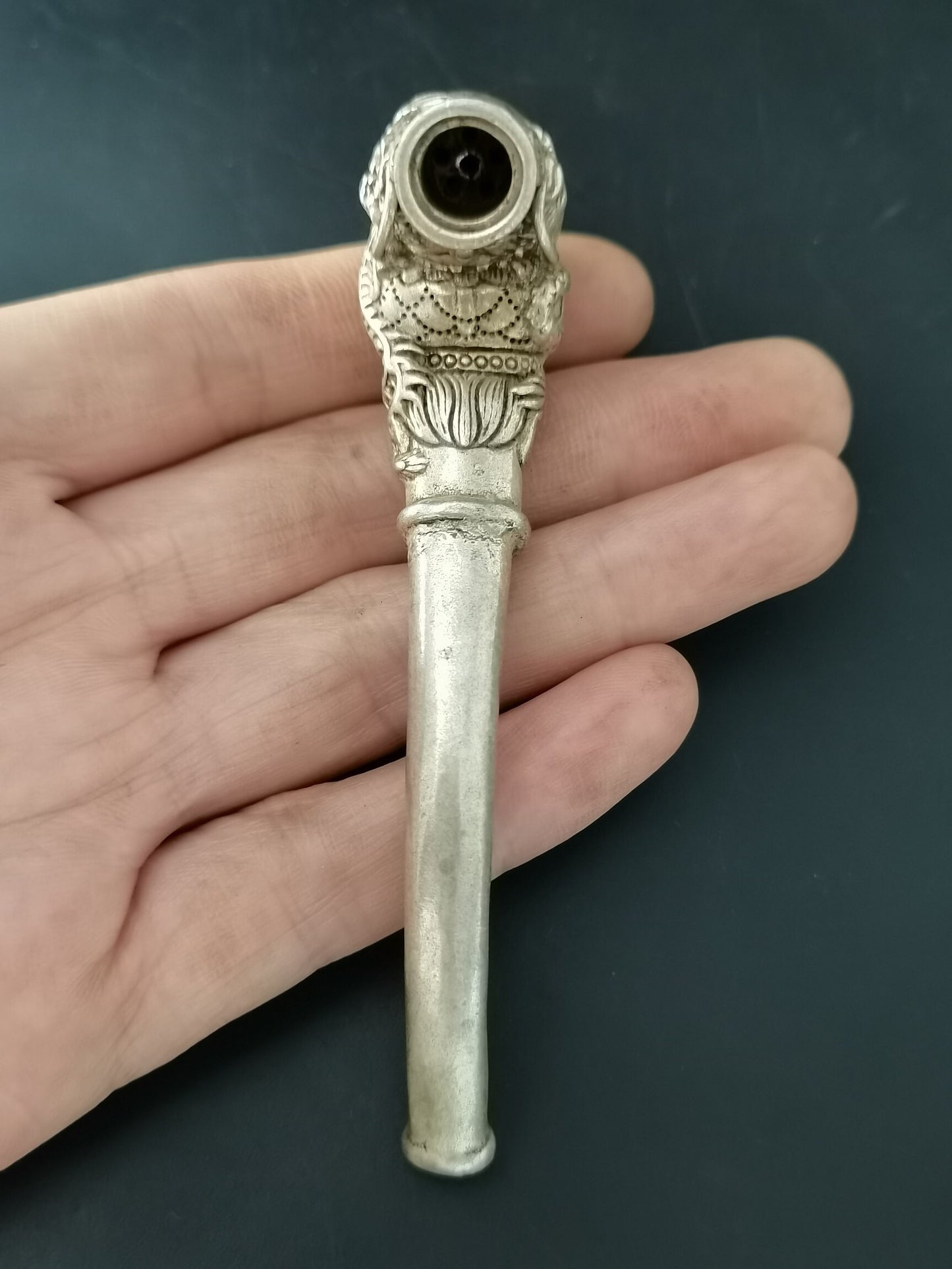 Chinese antique silver pipe