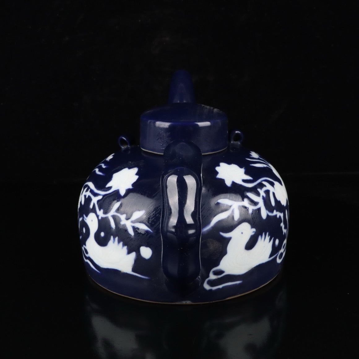 Ji Blue Glazed Gilded White Cloud Dragon Pattern Pot