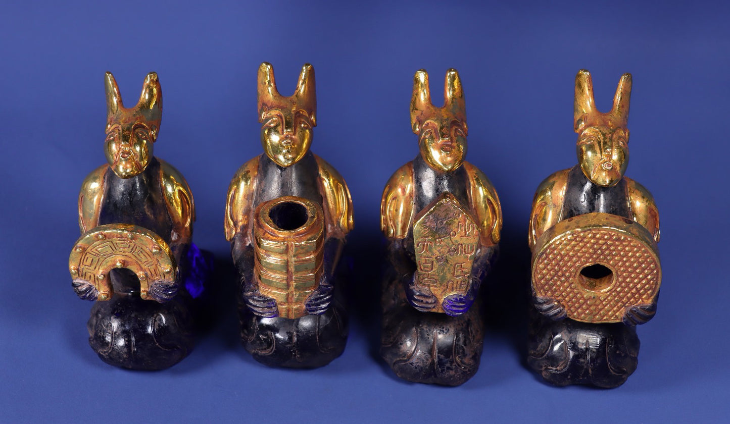 A set of ancient Chinese glazed ornaments