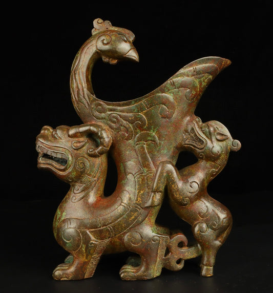 Chinese Antique Bronze Beast Cup