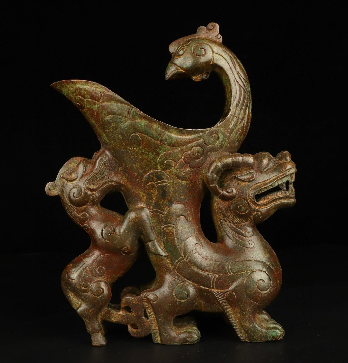 Chinese Antique Bronze Beast Cup