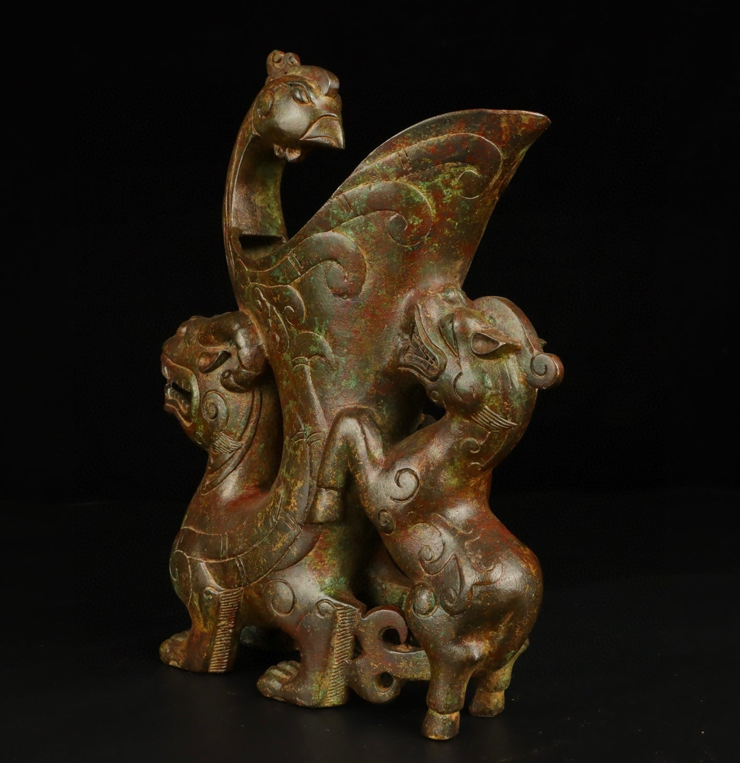 Chinese Antique Bronze Beast Cup