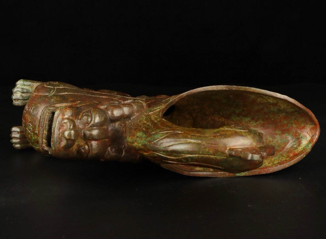 Chinese Antique Bronze Beast Cup