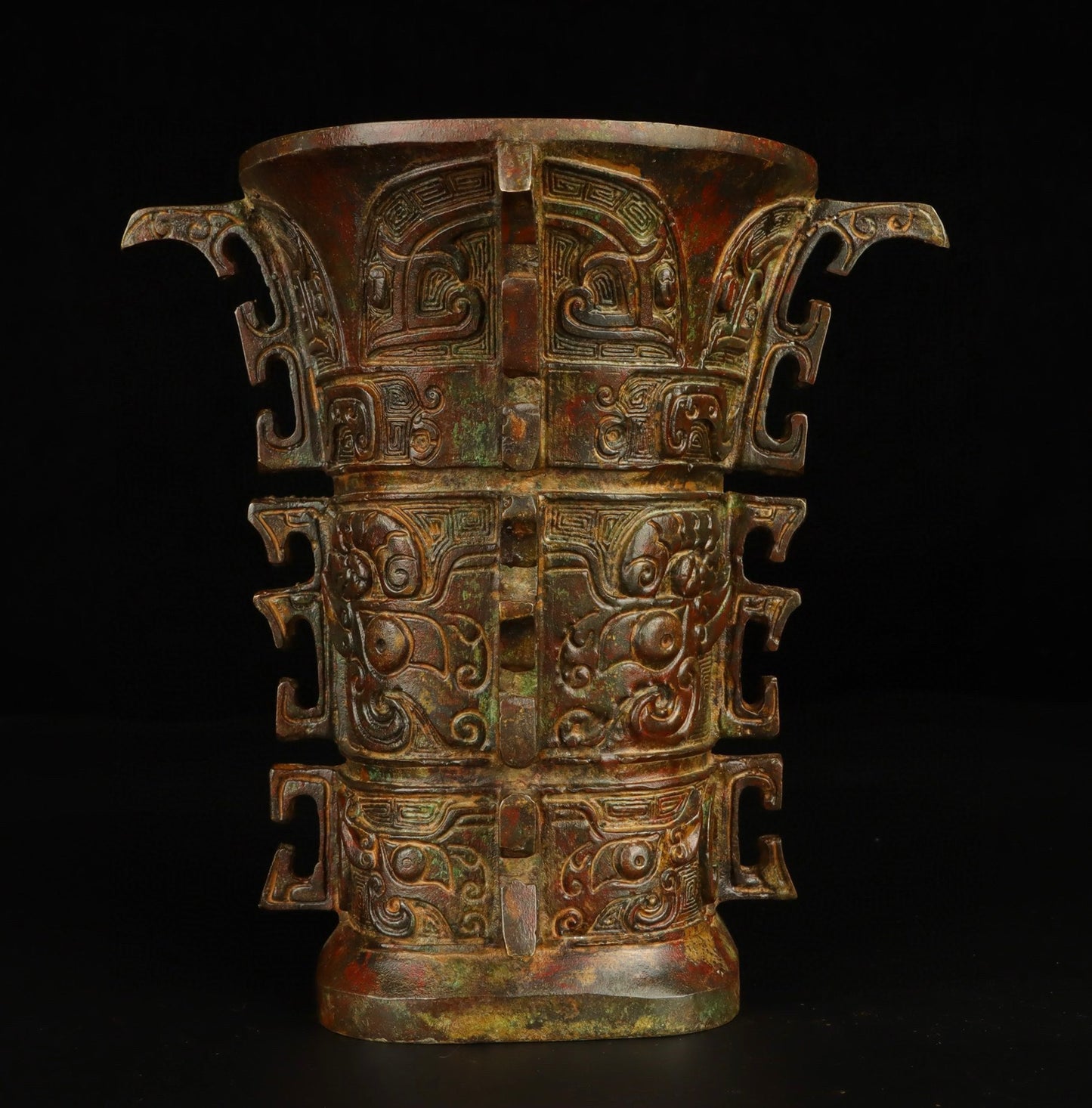 Chinese Antique Bronze Round Zun