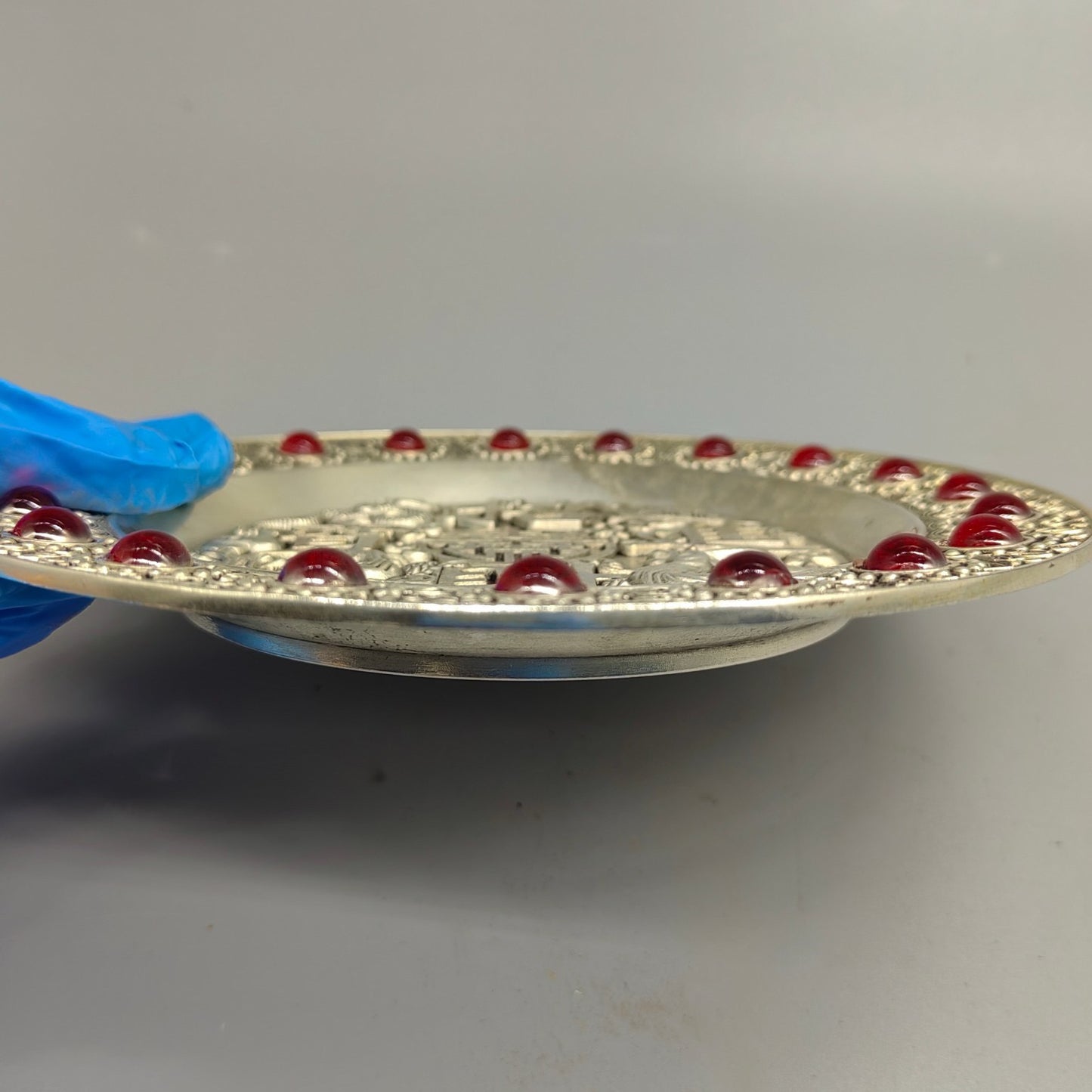 Pure copper gemstone plate