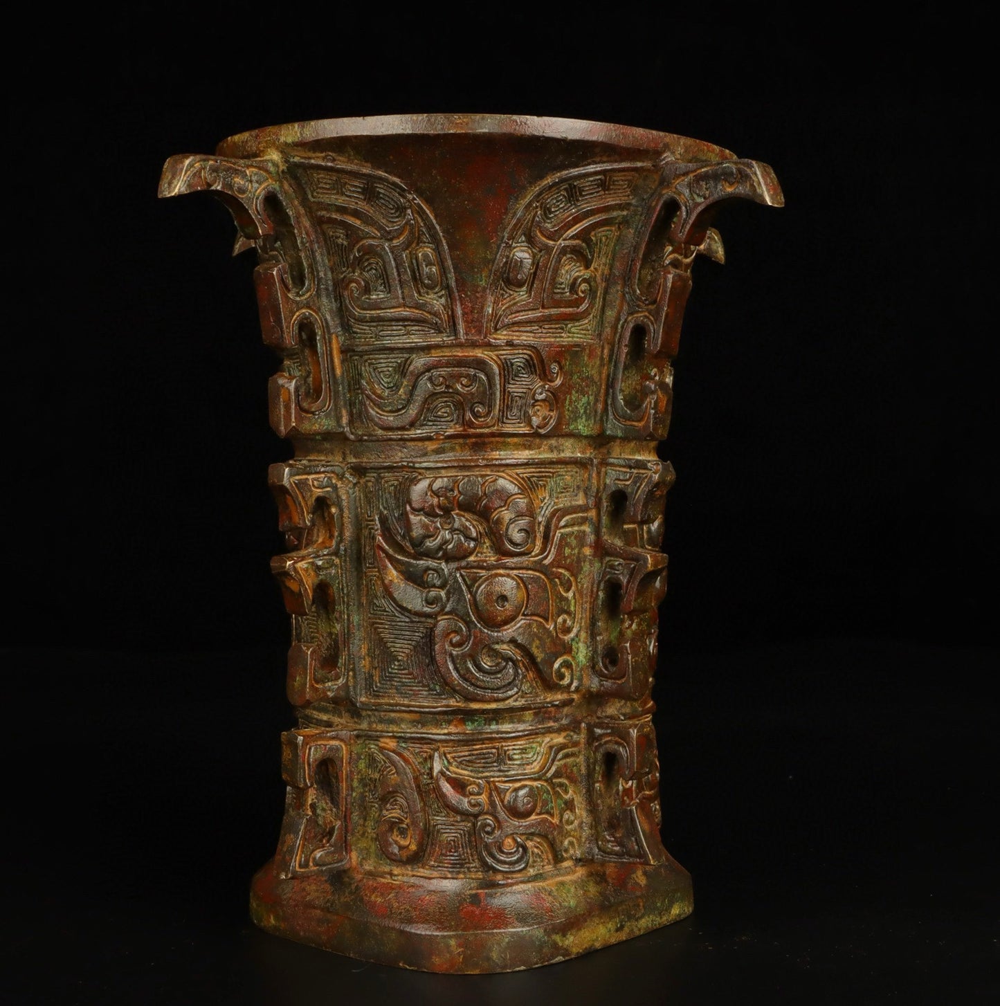 Chinese Antique Bronze Round Zun