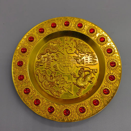 Pure copper gemstone plate