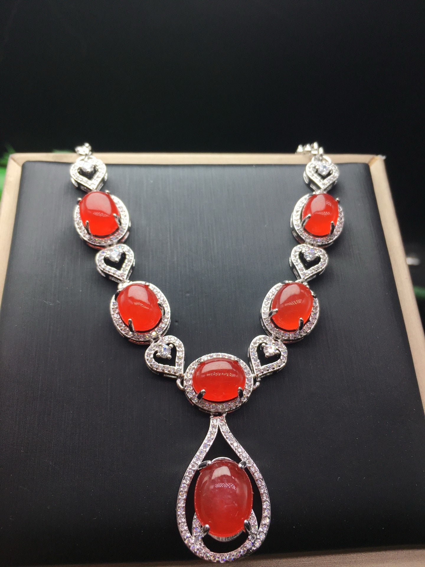 Ice Red Jade Necklace