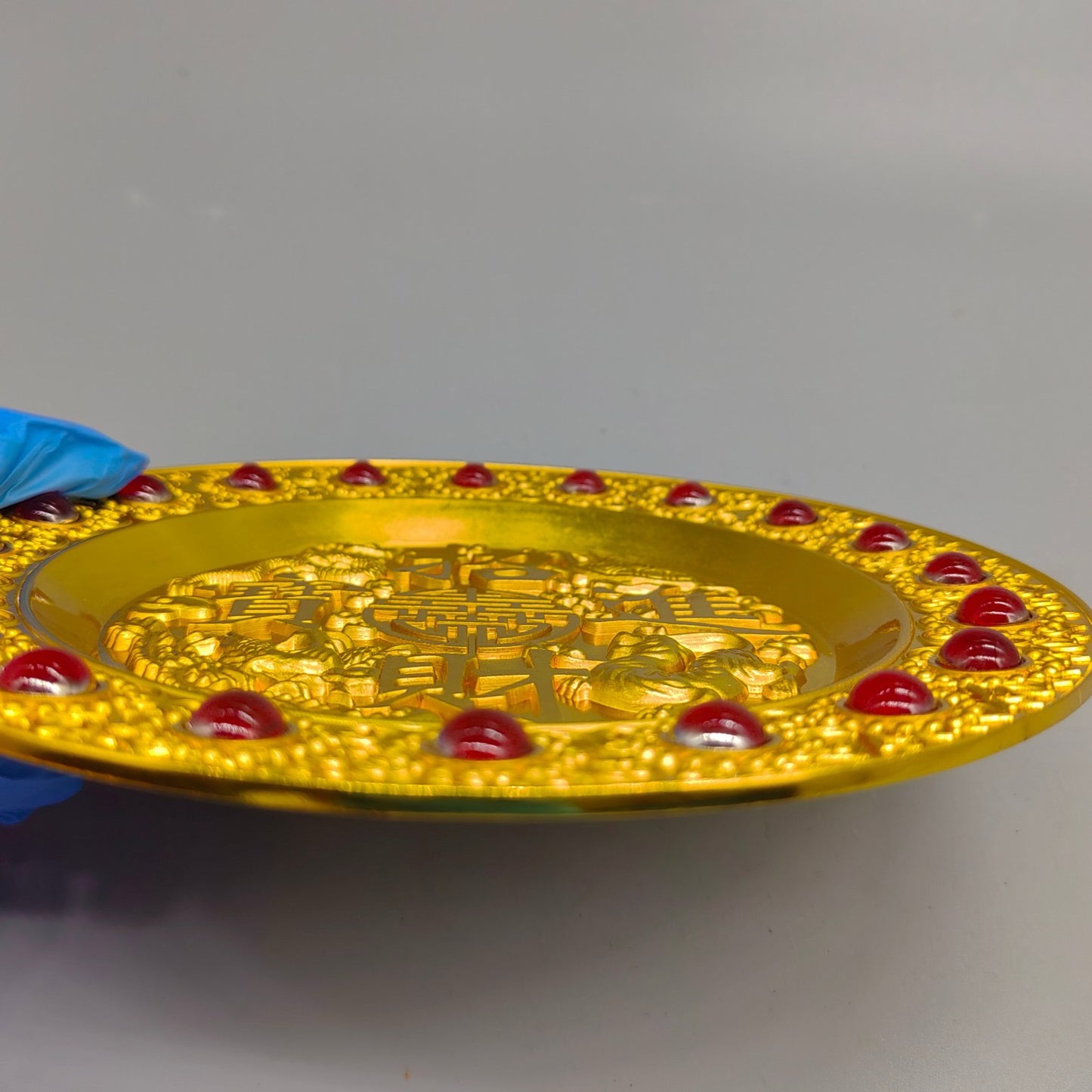Pure copper gemstone plate