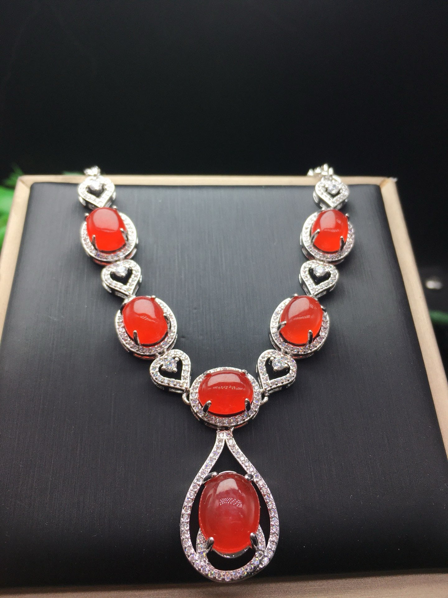 Ice Red Jade Necklace