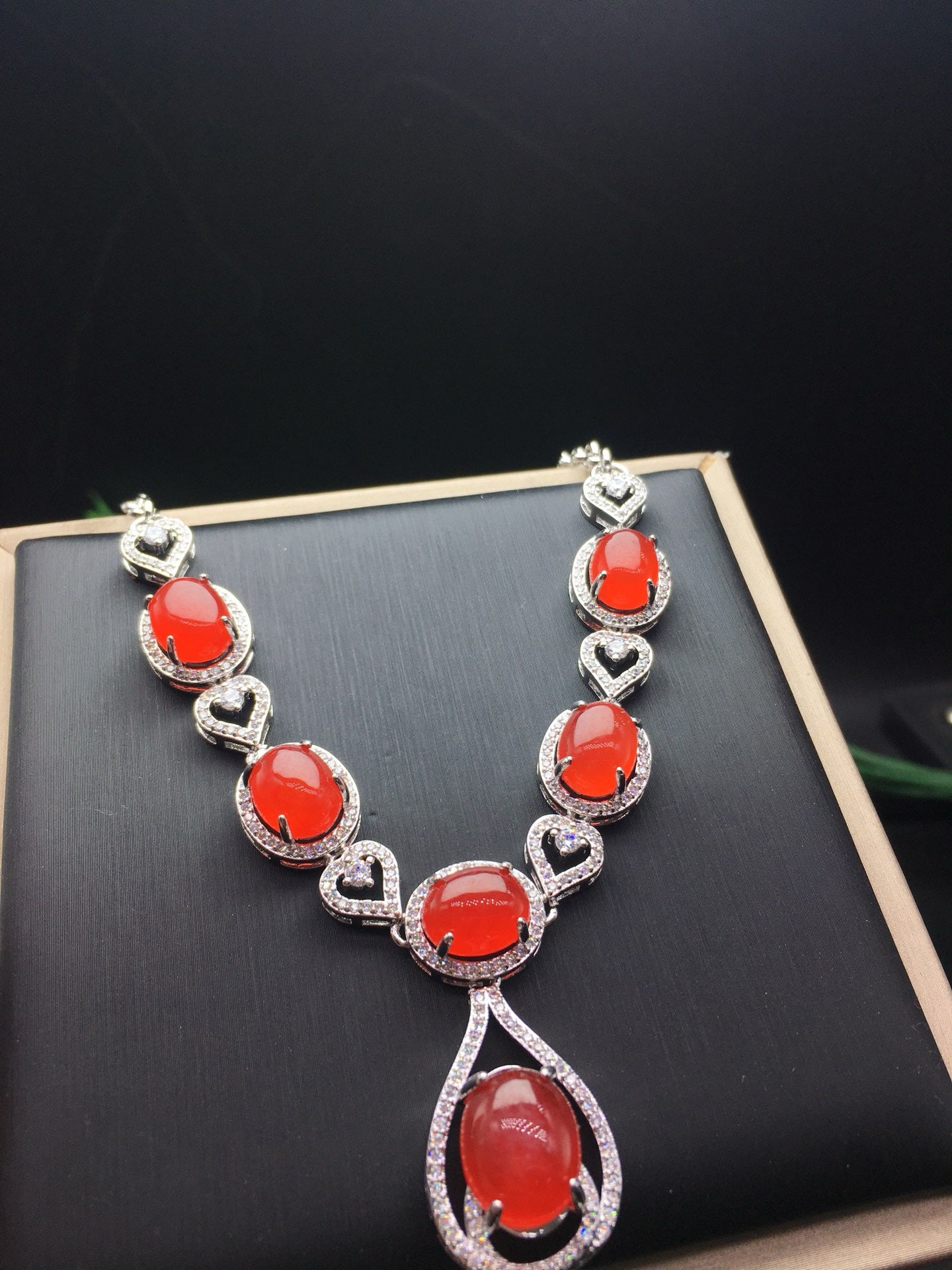 Ice Red Jade Necklace