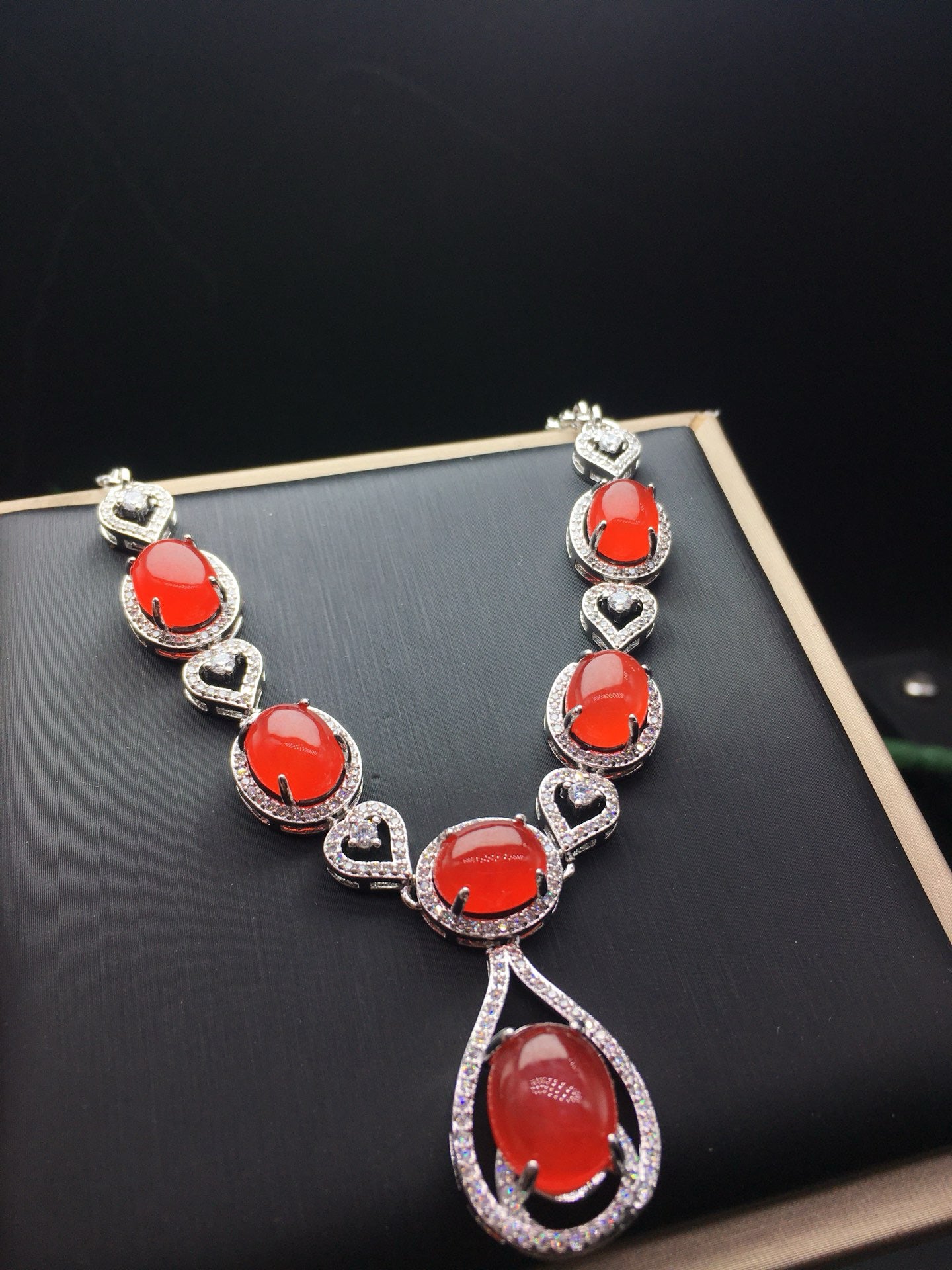 Ice Red Jade Necklace