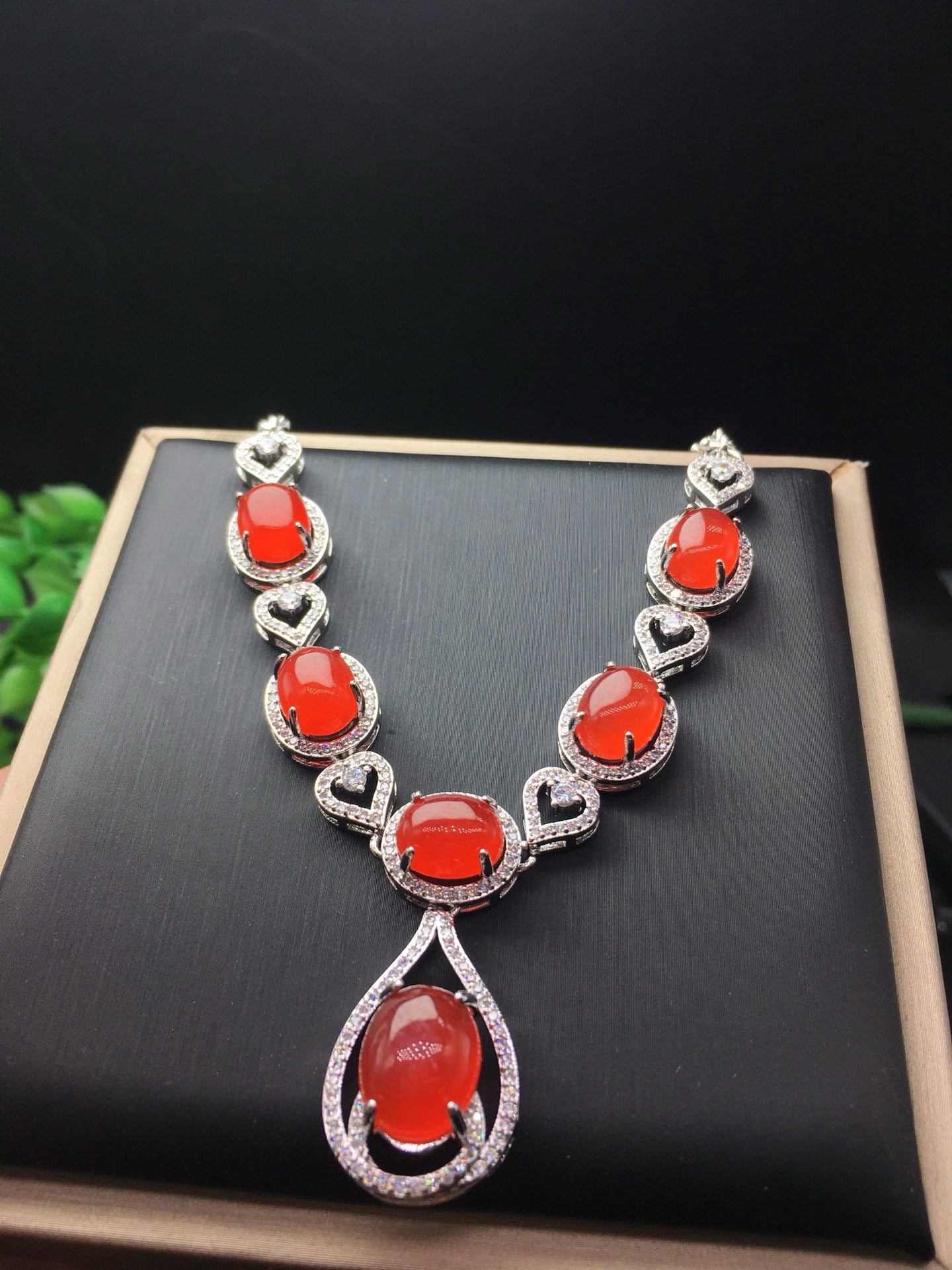 Ice Red Jade Necklace