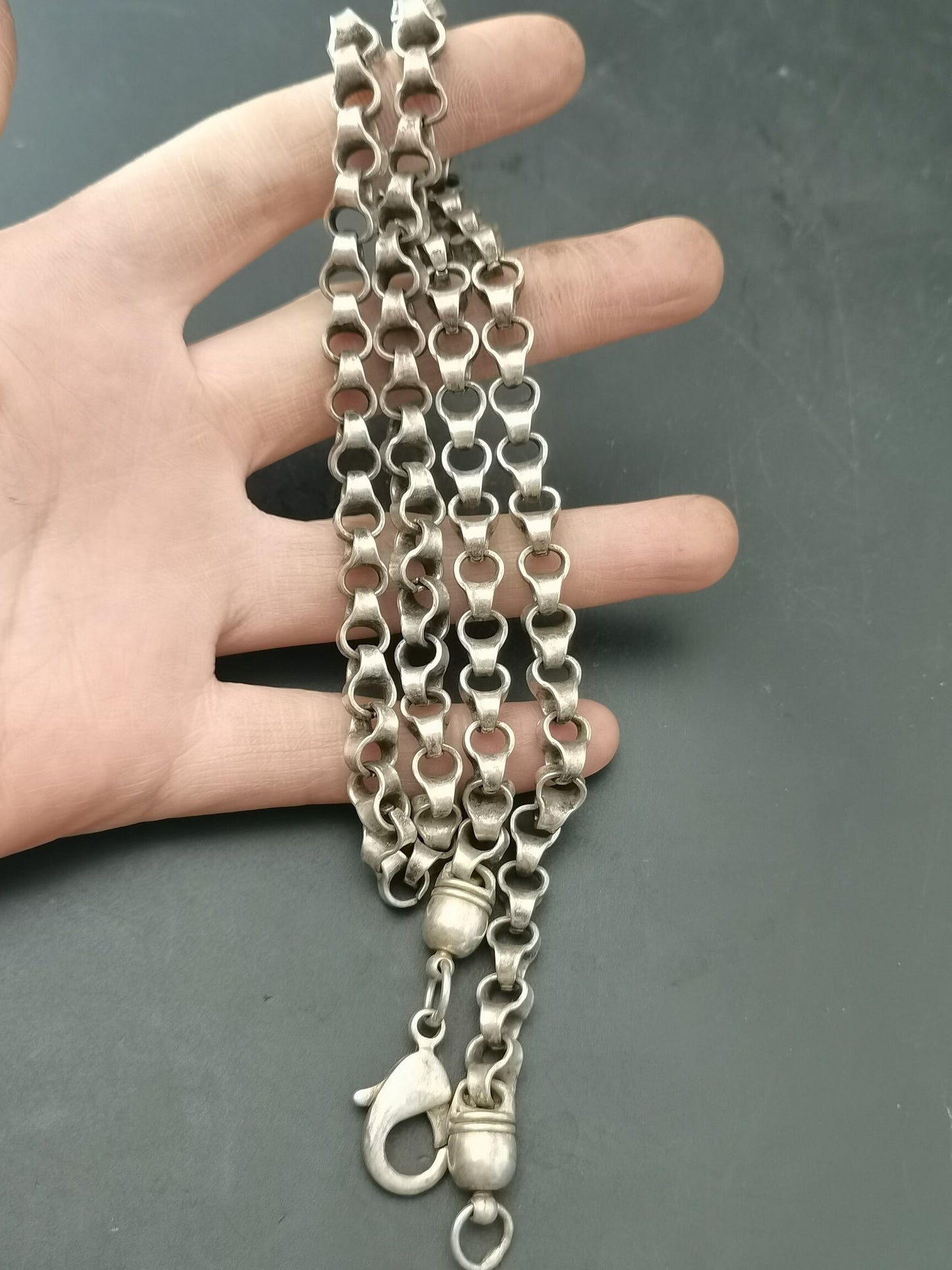 A Chinese antique silver necklace