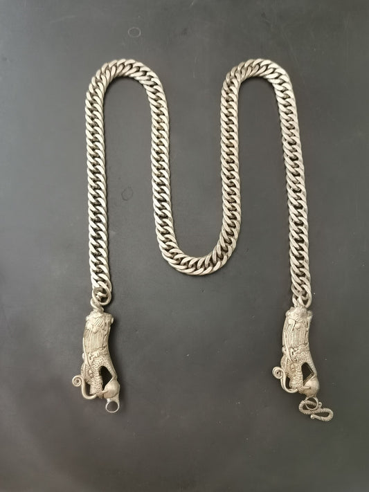 Chinese Antique Silver Dragon Necklace