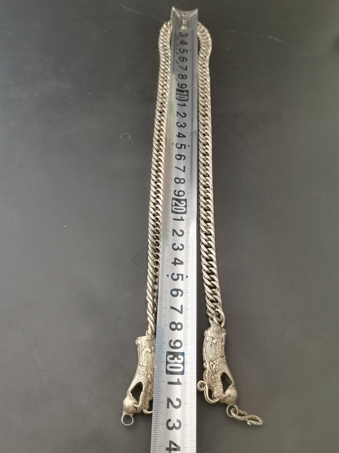 Chinese Antique Silver Dragon Necklace