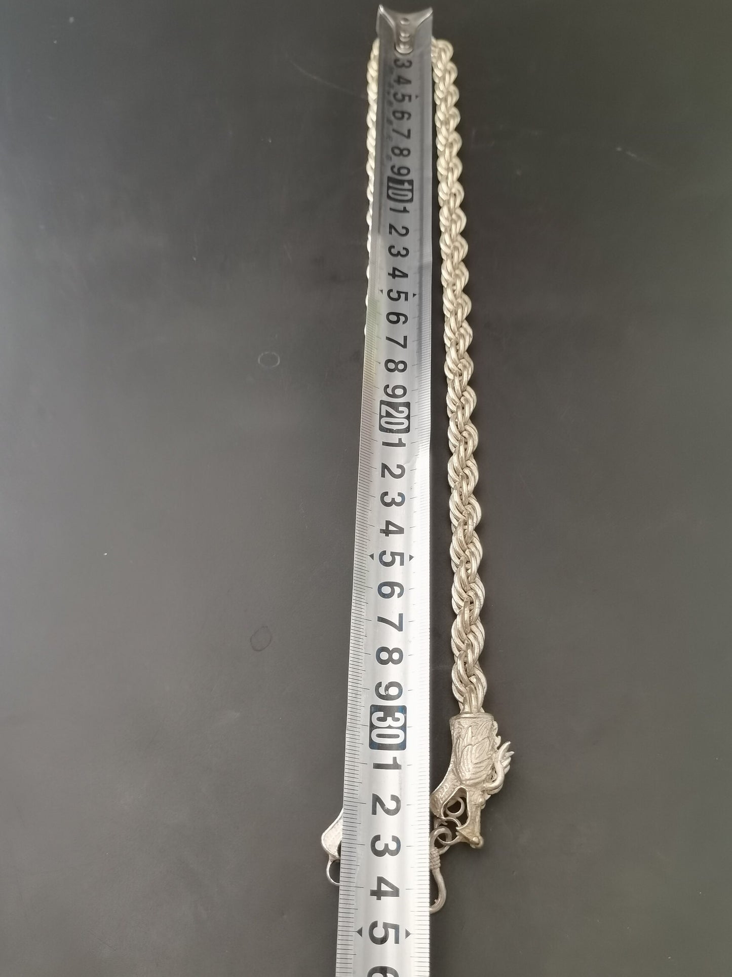 Chinese Antique Silver Dragon Necklace