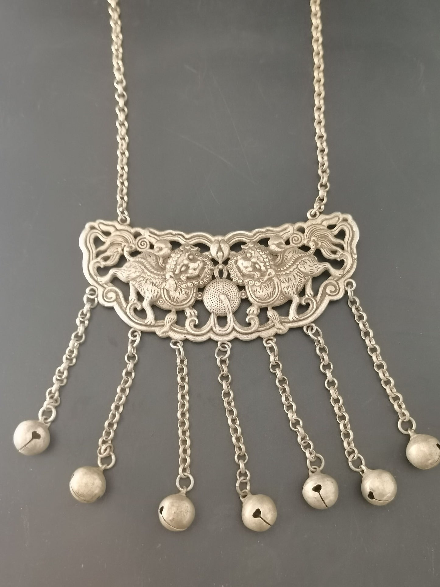 Chinese Antique Silver Pendant Necklace