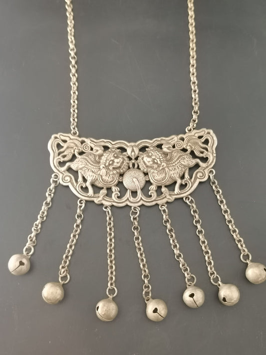 Chinese Antique Silver Pendant Necklace