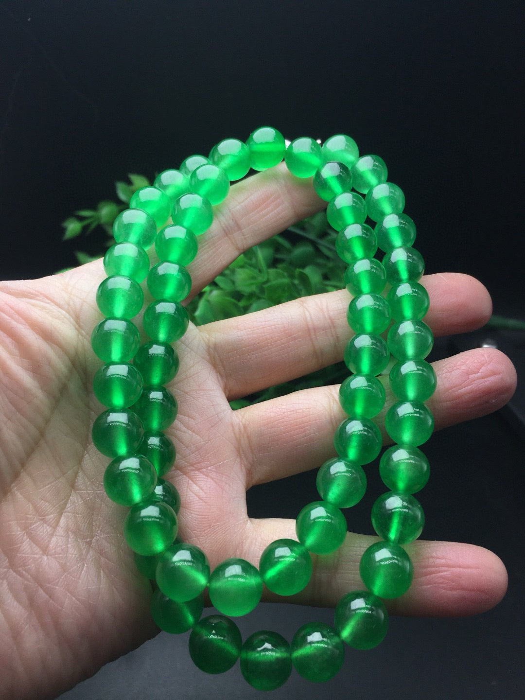 Ice Green Jade Ball Necklace