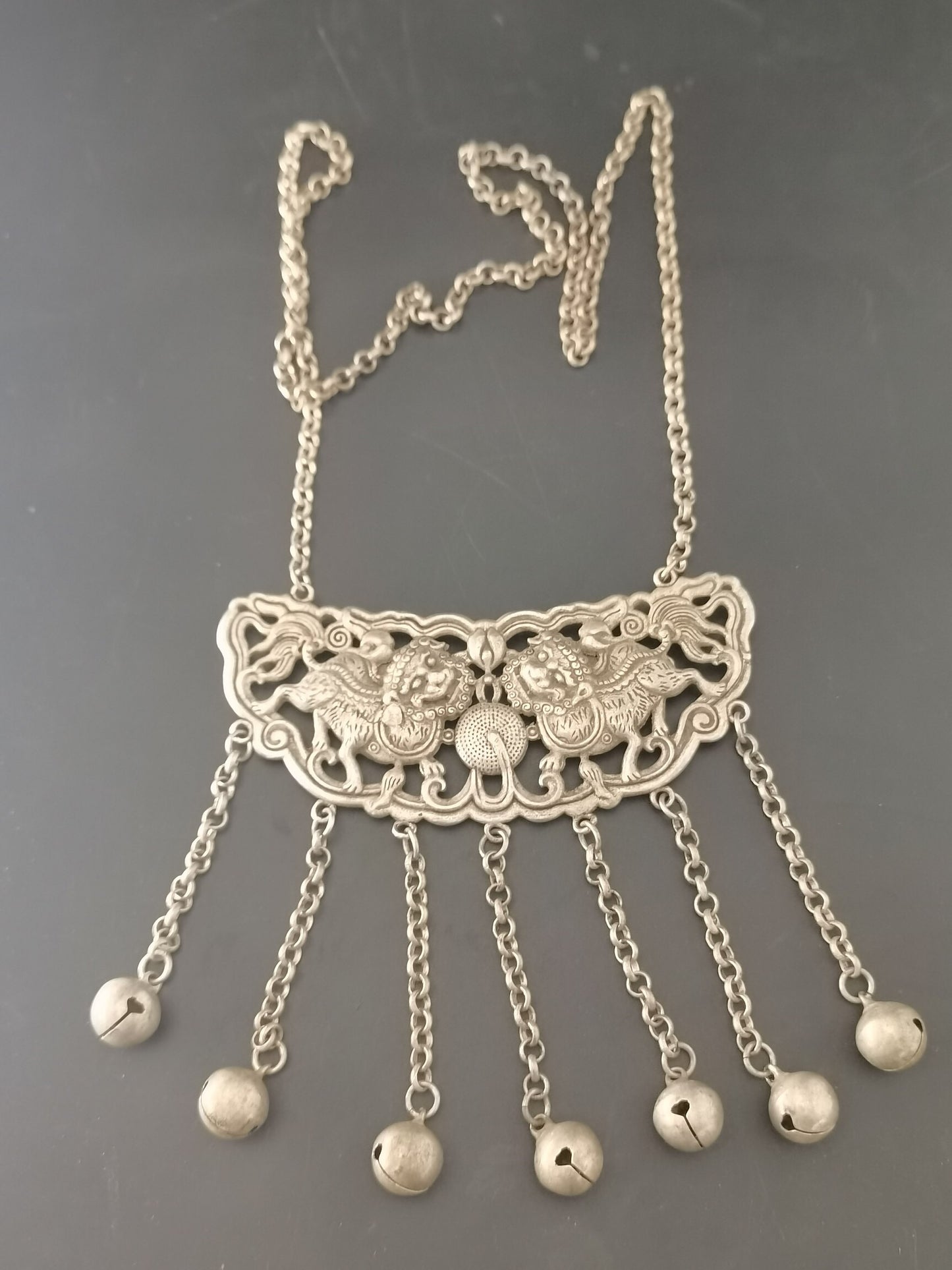 Chinese Antique Silver Pendant Necklace