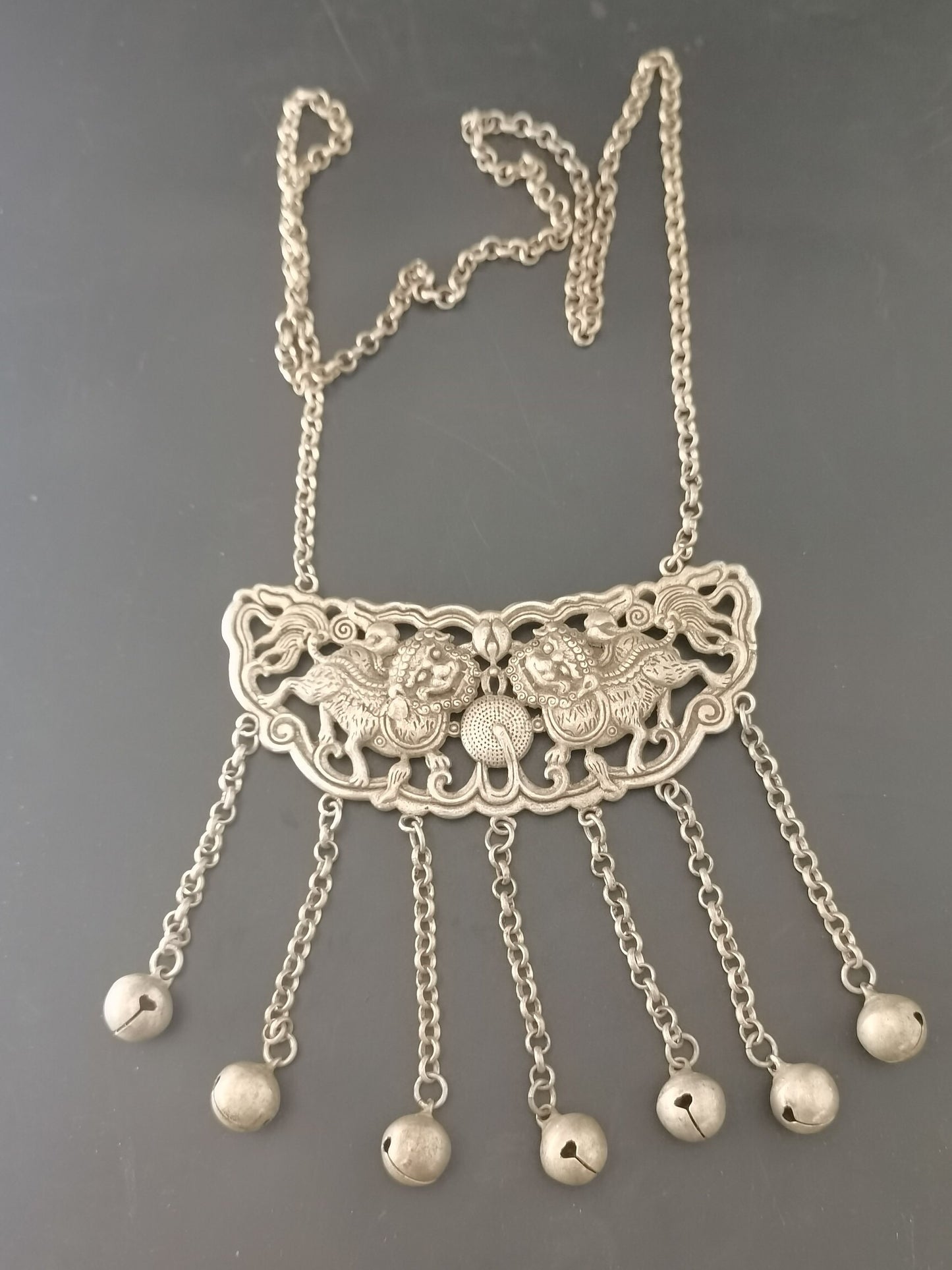 Chinese Antique Silver Pendant Necklace