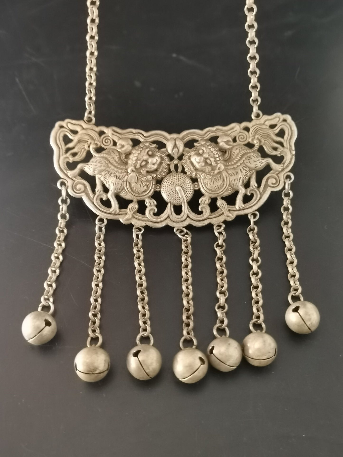 Chinese Antique Silver Pendant Necklace