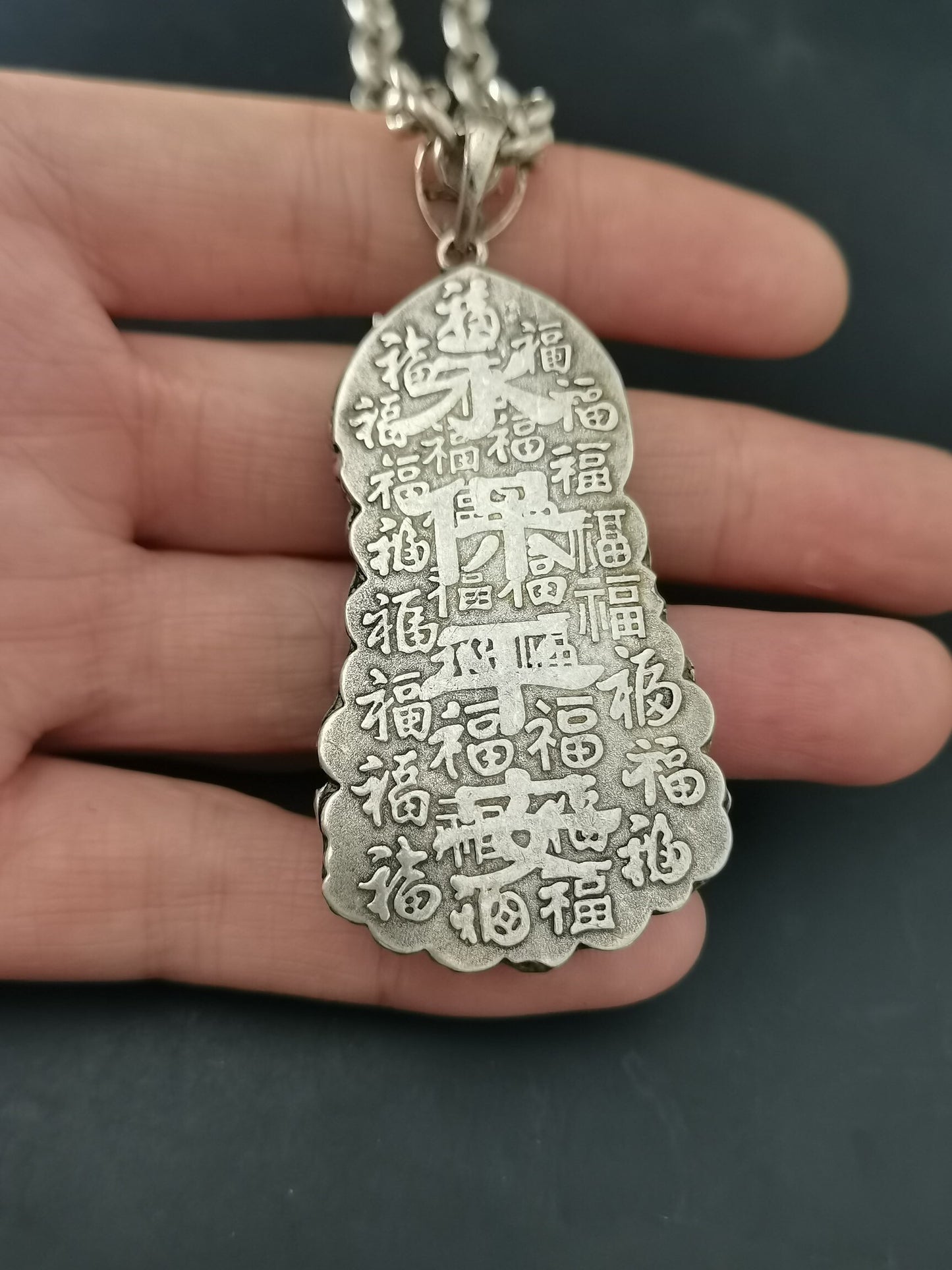 Chinese Antique Silver Pendant Necklace