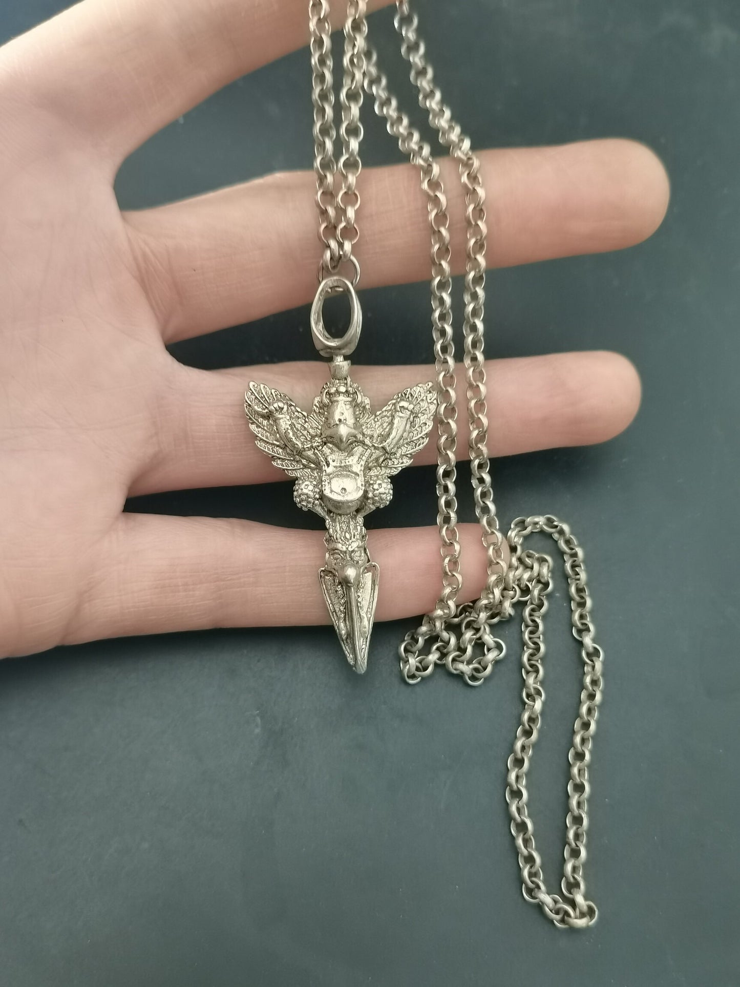 Chinese Antique Silver Pendant Necklace