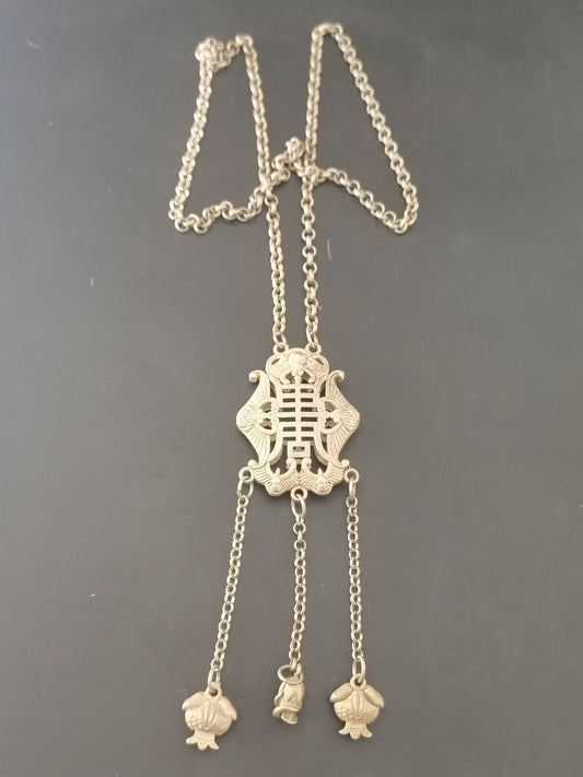 Chinese Antique Silver Pendant Necklace