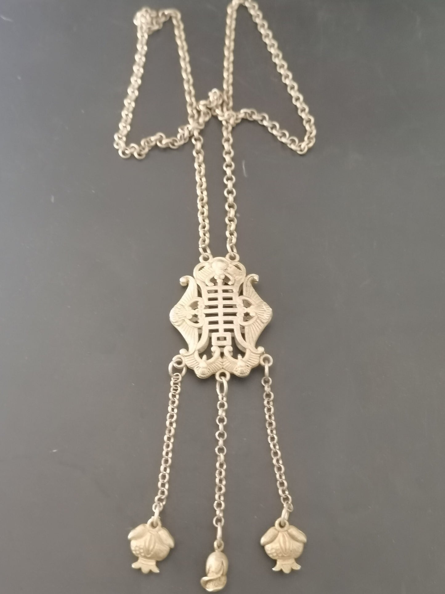 Chinese Antique Silver Pendant Necklace