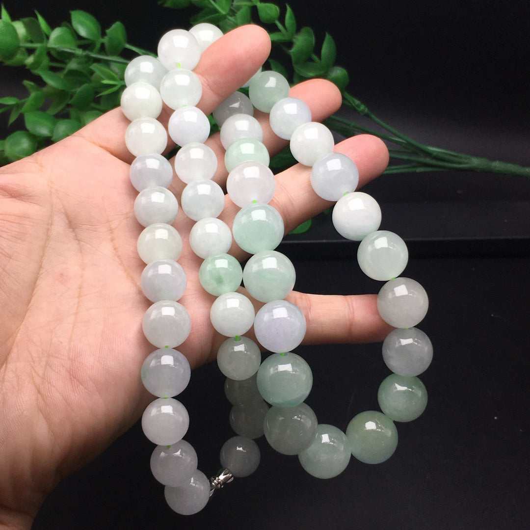 Ice Floating Flower Jade Pagoda Chain Necklace