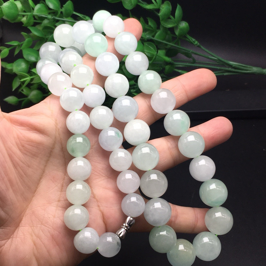 Ice Floating Flower Jade Pagoda Chain Necklace