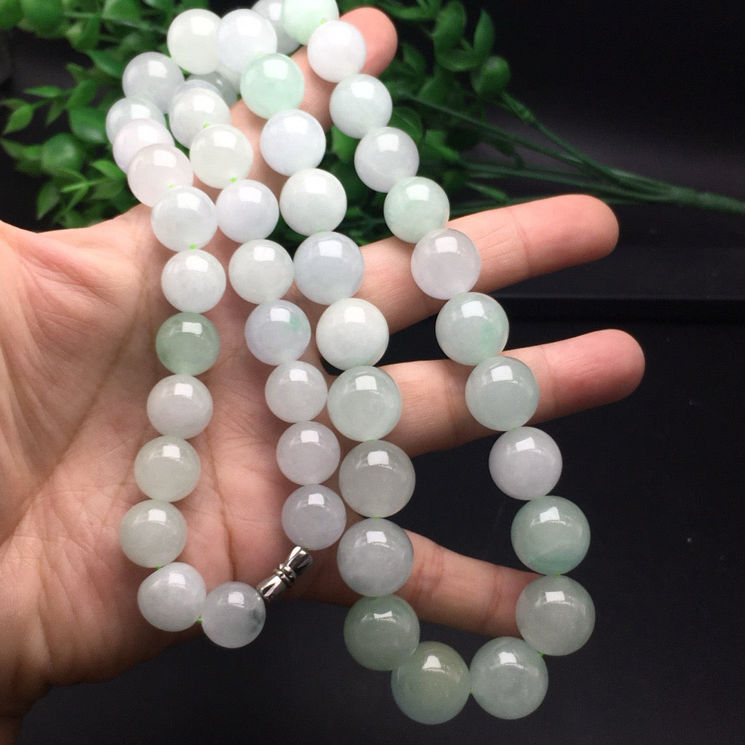 Ice Floating Flower Jade Pagoda Chain Necklace