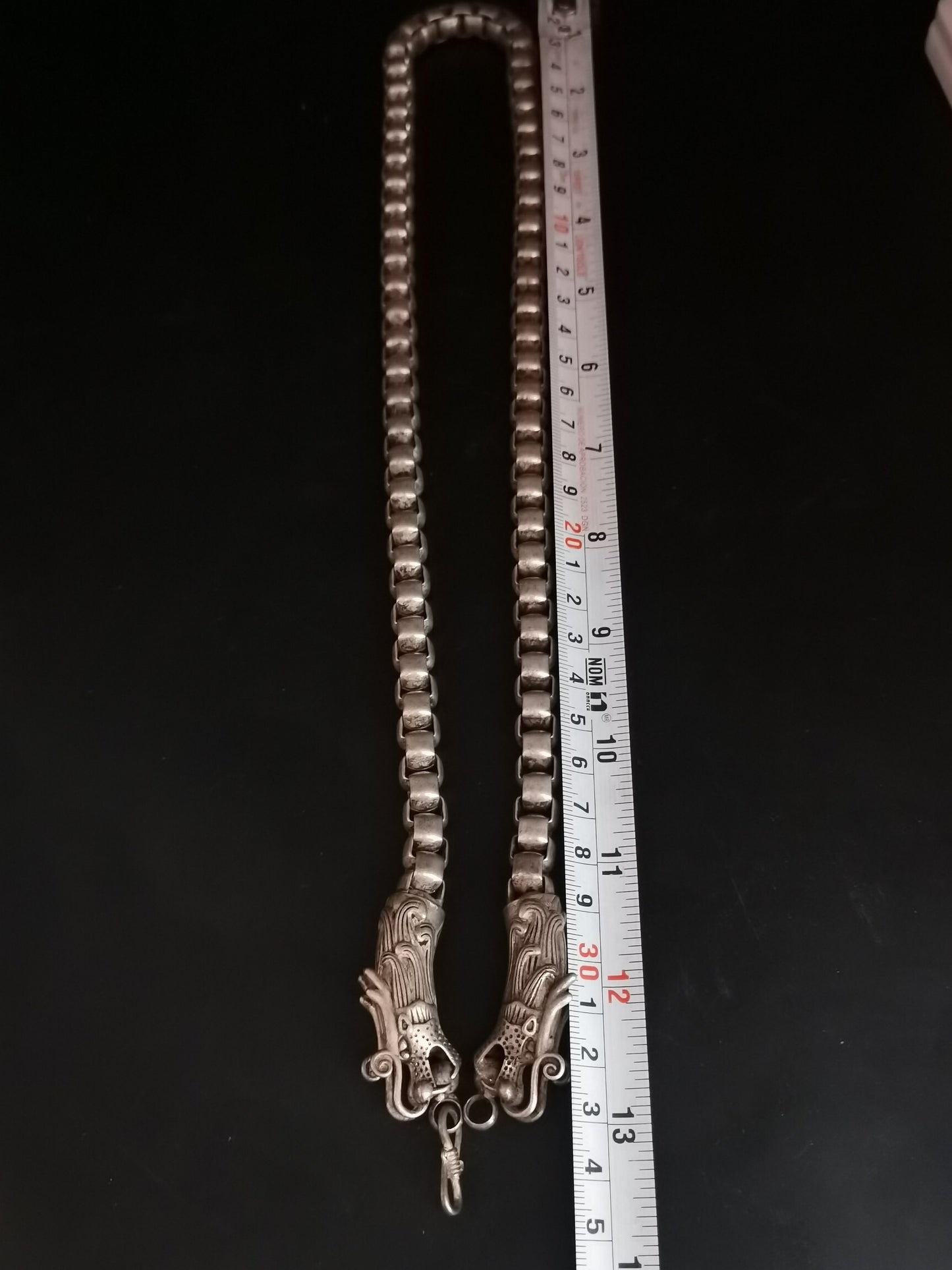Chinese Antique Silver Dragon Necklace