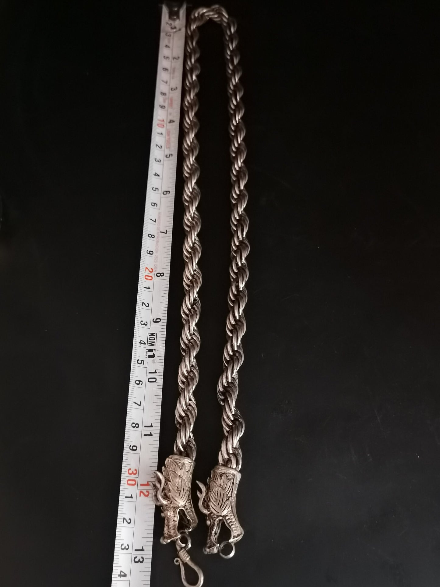 Chinese Antique Silver Dragon Necklace