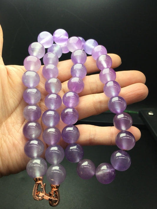 Ice Violet Jade Ball Necklace