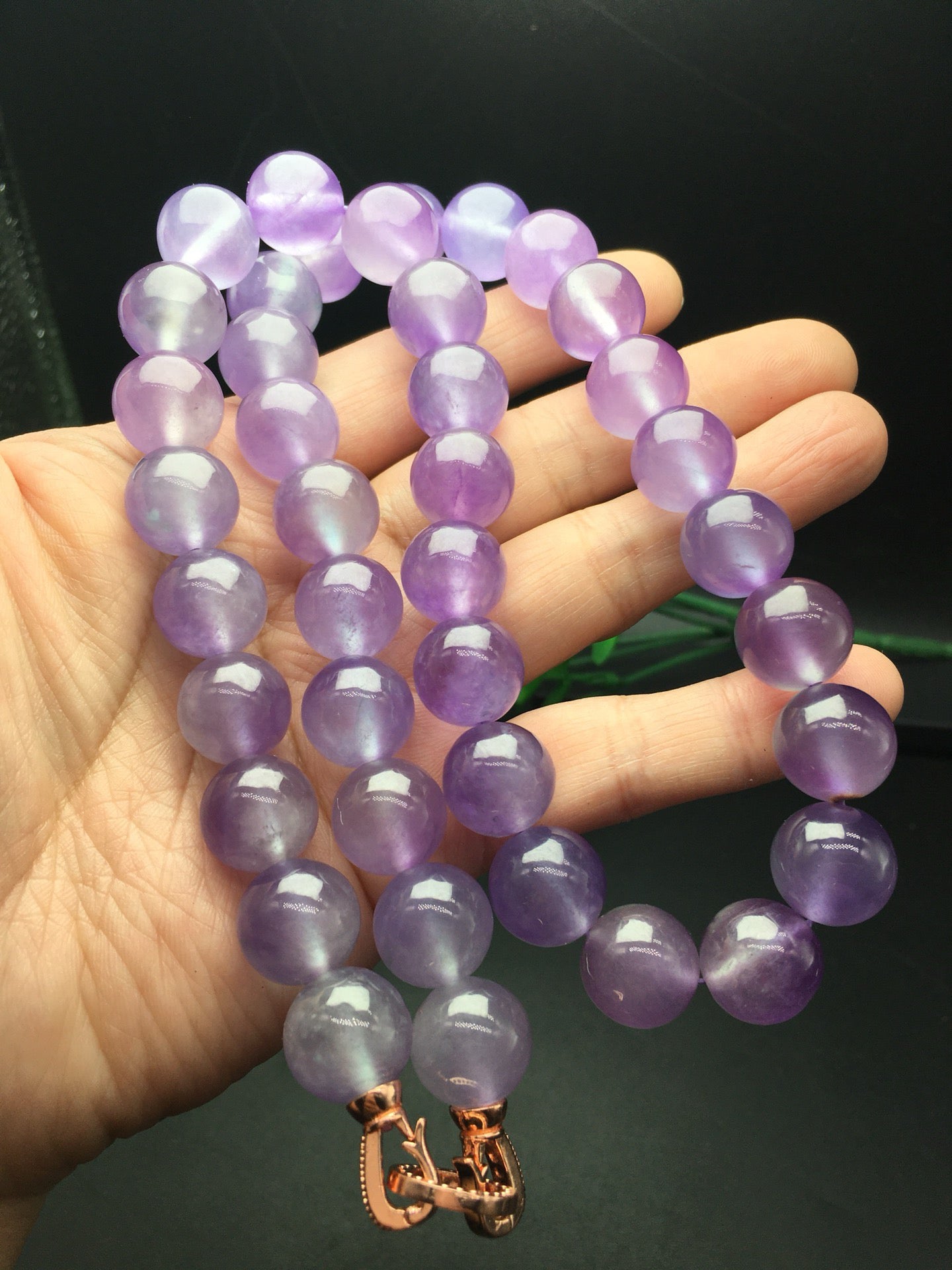 Ice Violet Jade Ball Necklace