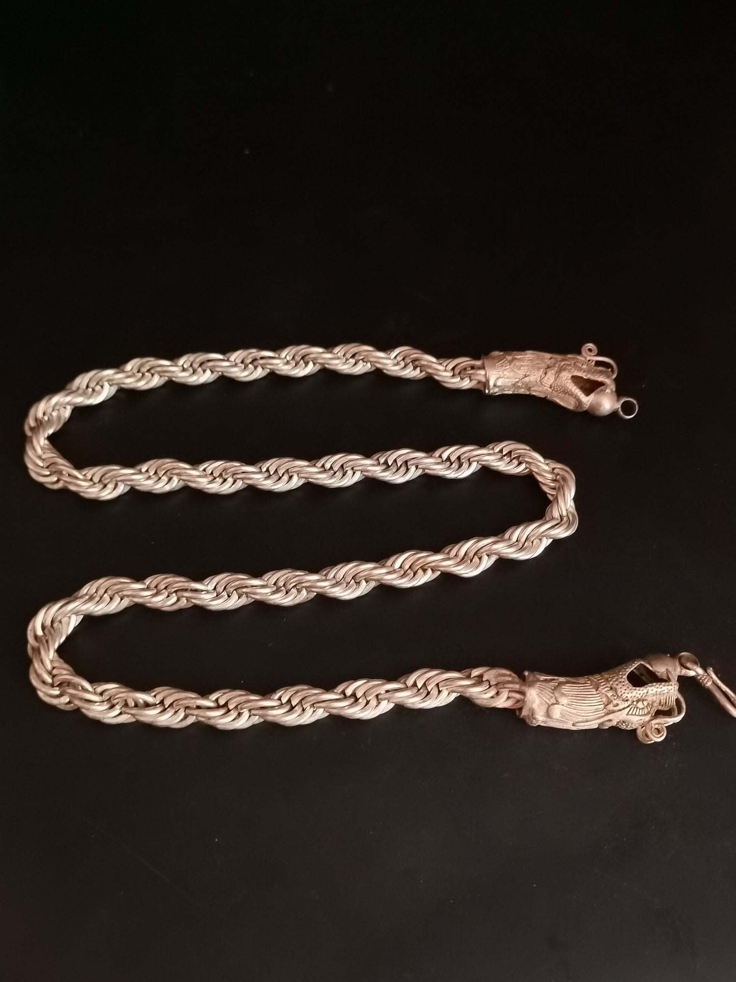 Chinese Antique Silver Dragon Necklace