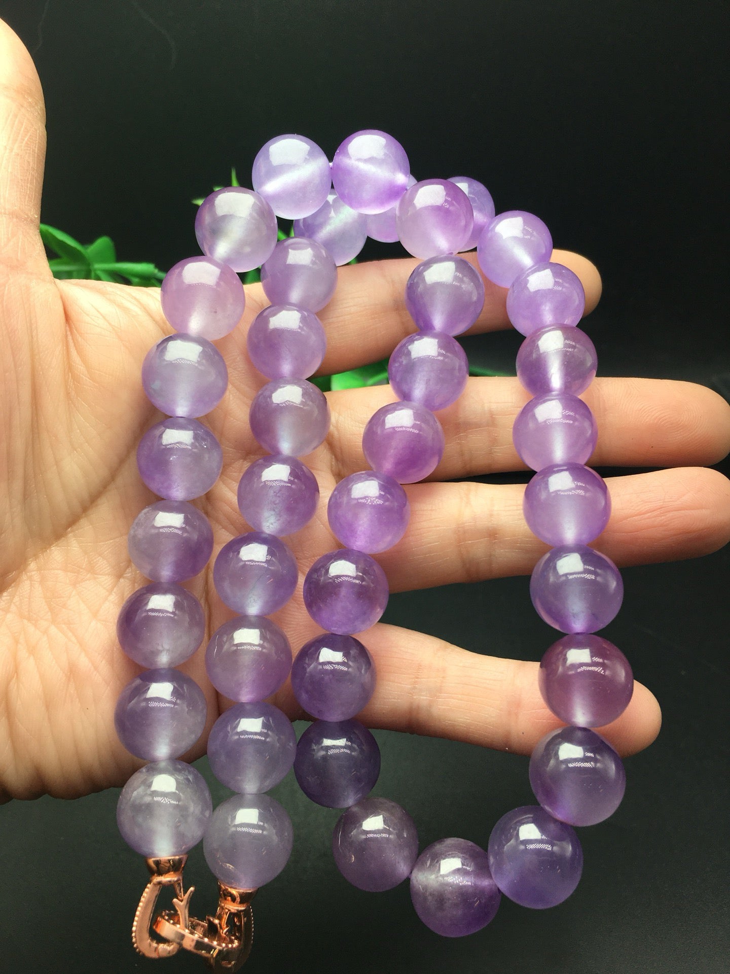 Ice Violet Jade Ball Necklace