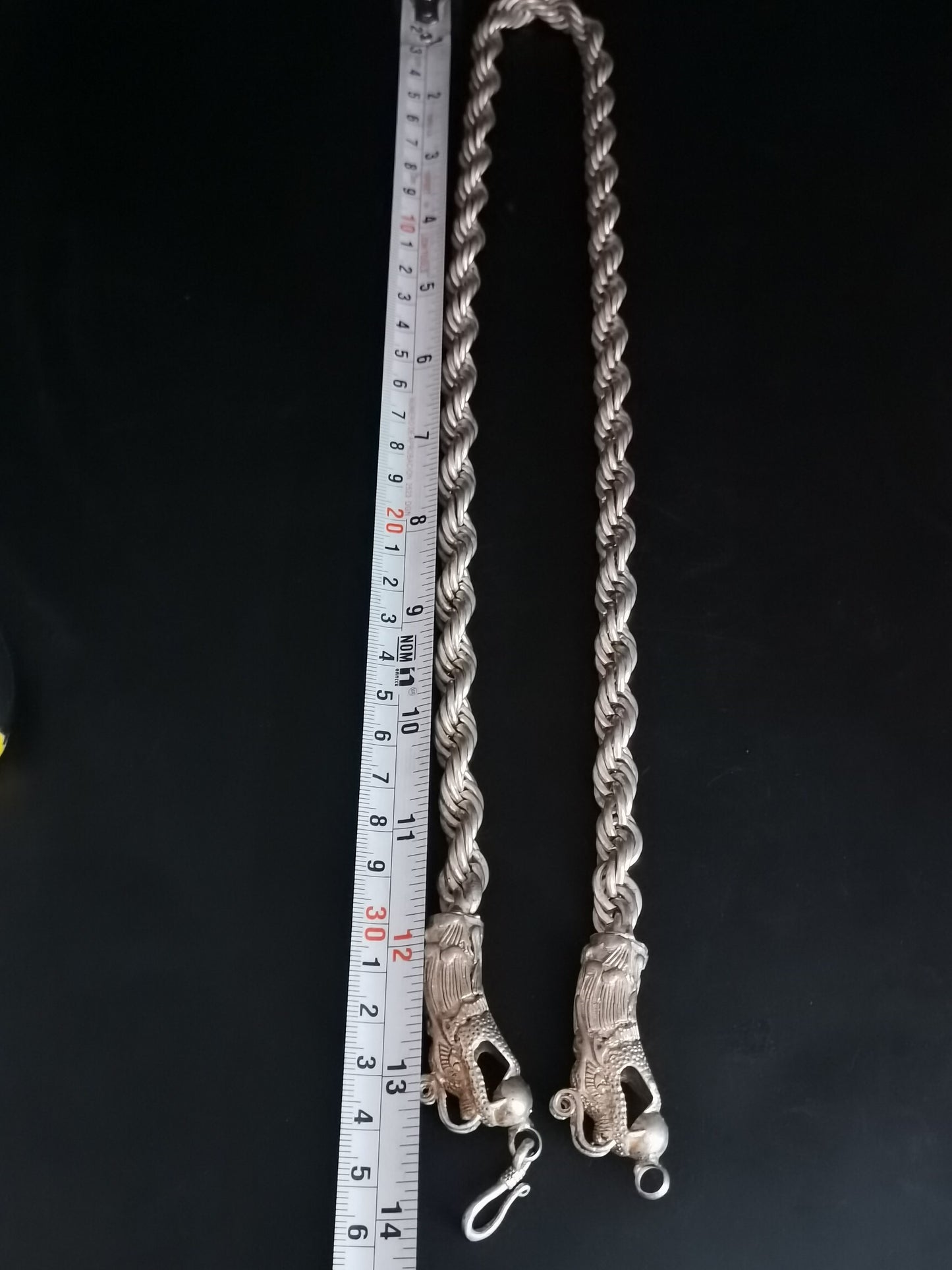 Chinese Antique Silver Dragon Necklace